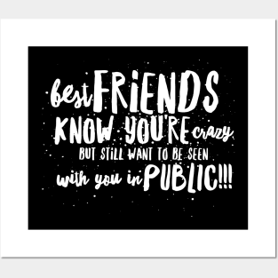 Best FRIENDS Know You're Crazy, but still want to be seen with you in PUBLIC!!! Posters and Art